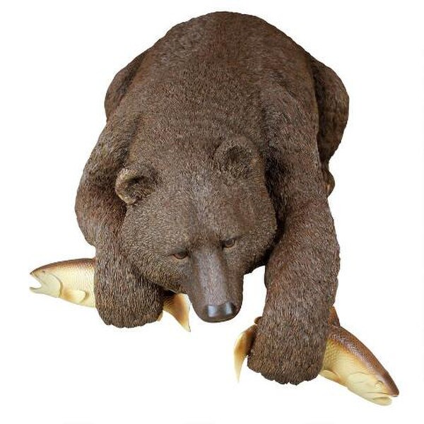 Sculpture Bear Catching Fisher art Realistic Statue Garden Pool Pond